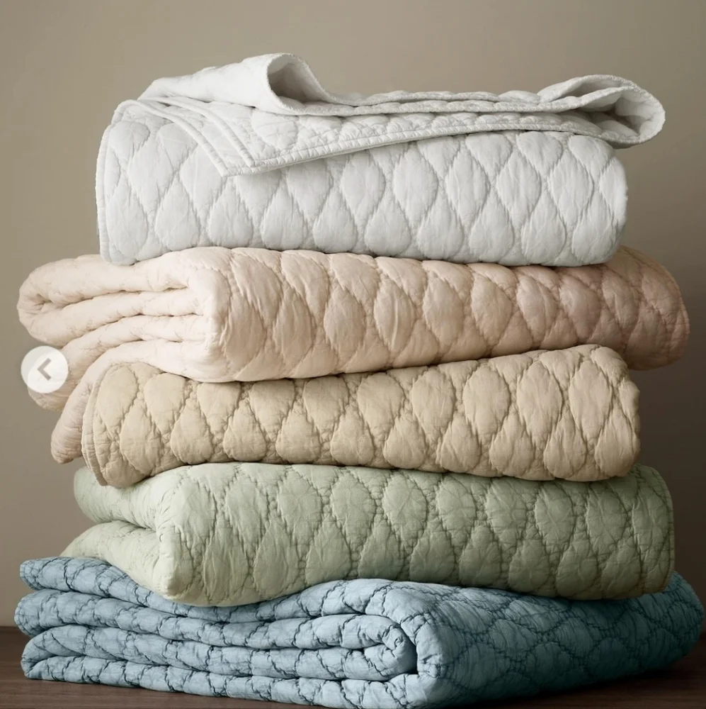 Pottery Barn Cocoon Voile Quilted King Sham Eucalyptus Sage Green (Studio Prop)